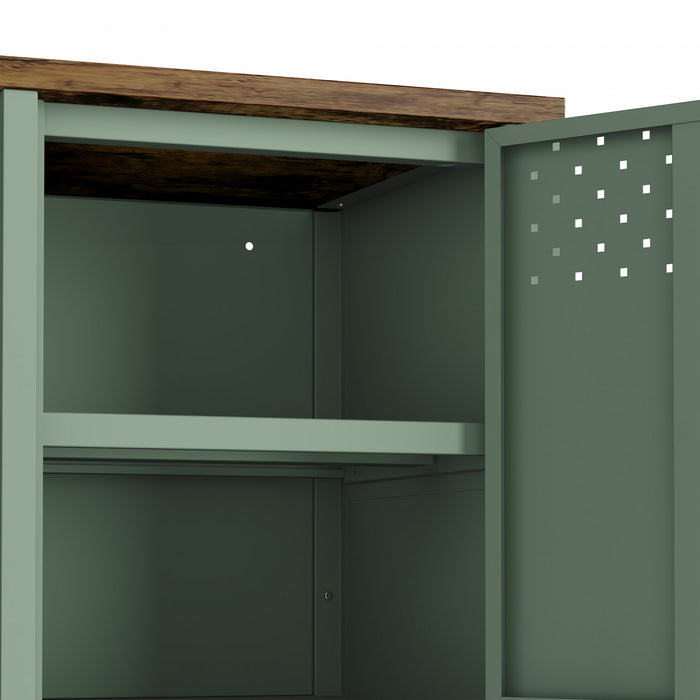 Armoire de rangement moderne Landen 47\" en metal, vert sauge