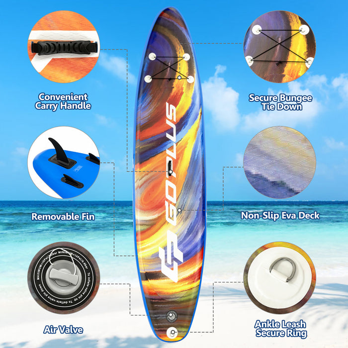 Planche A Pagaie Gonflable 335cm Goplus – Avec Pagaie En Aluminium