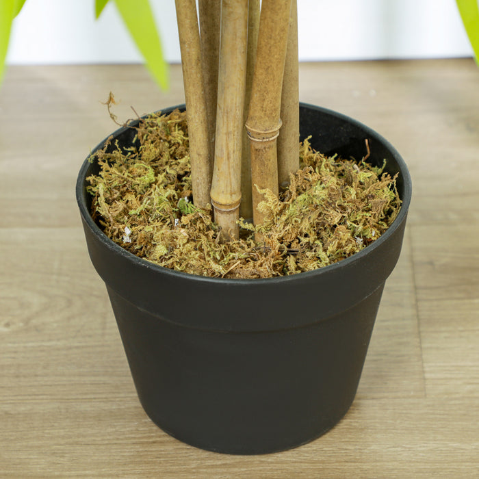Outsunny Bambou artificiel, fausse plante decorative de 5pi dans un pot