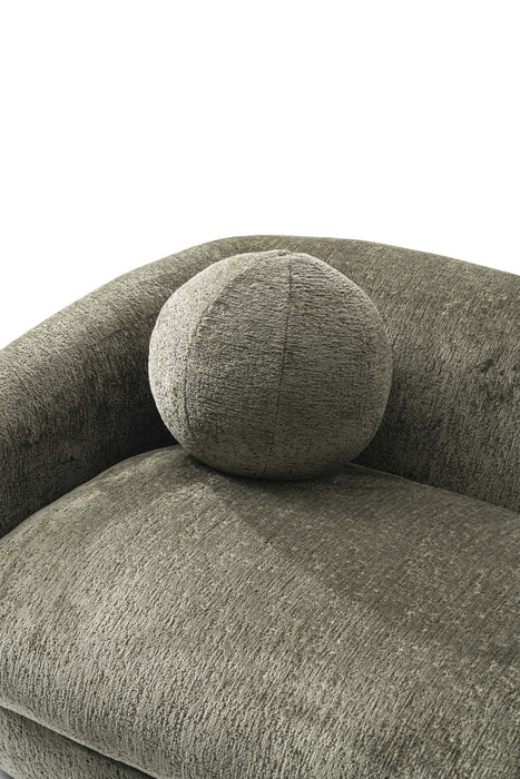 Canape Tribeca style mid-century 218 cm en chenille vert olive