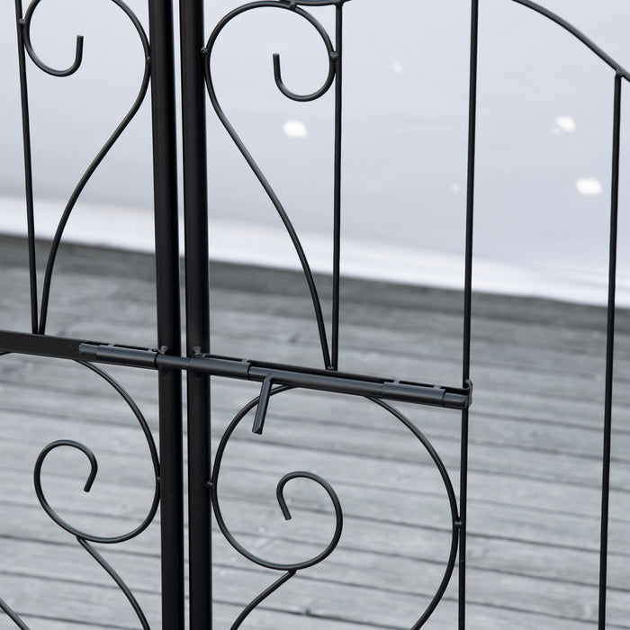Outsunny Arche De Jardin En Metal, Treillis Pour Plantes Grimpantes Noir