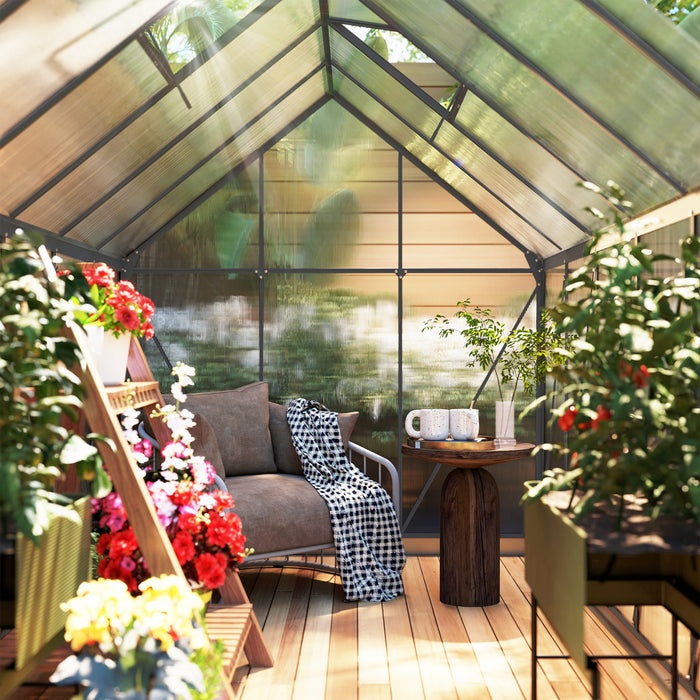 Outsunny Serre Exterieure En Polycarbonate 6' X 12' X 6,5'
