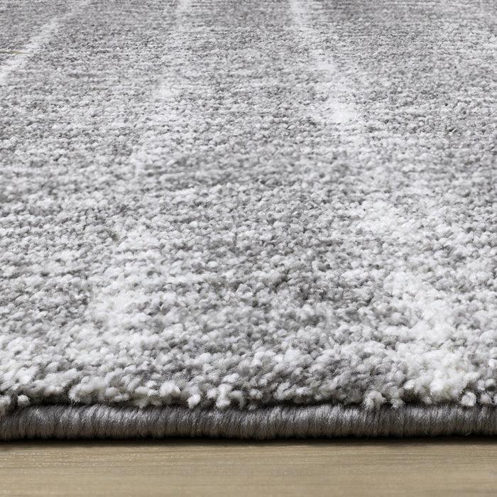 Carpette douce à motif de rangées de rayures - 7 pi 10 po x 10 pi 10 po