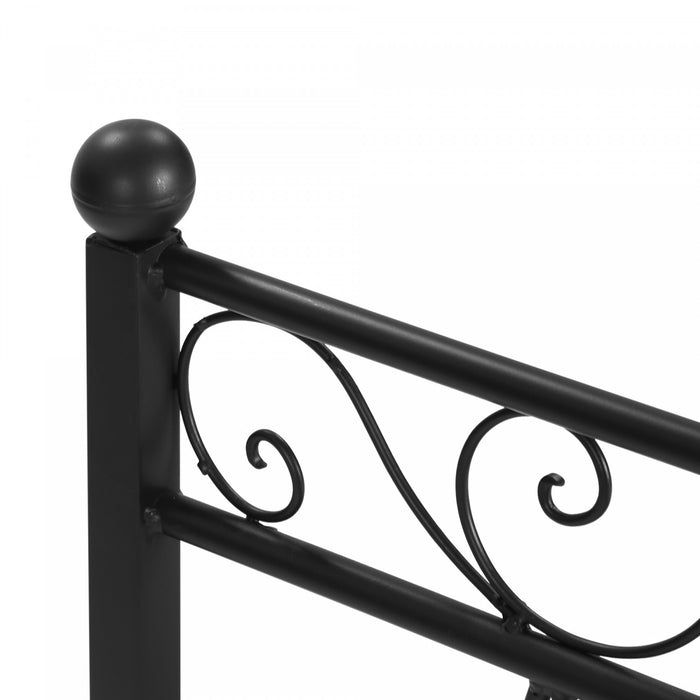 Outsunny Pont De Jardin Classique Avec Garde-corps De Securite Passerelle En Arc Pont Decoratif Pour Bassin Metal Noir