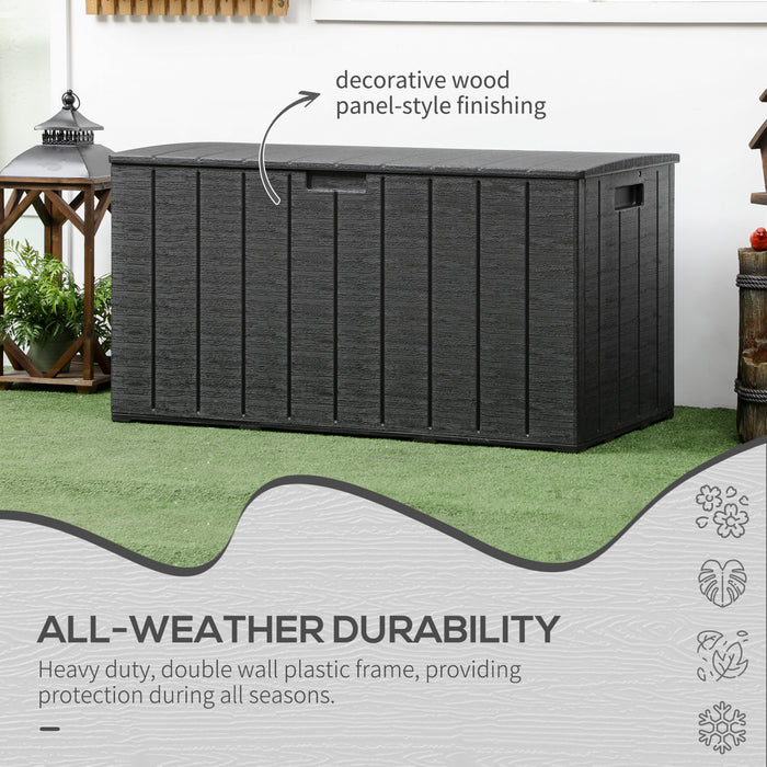 Outsunny Coffre de Rangement de Jardin 306 L, Conteneur de Rangement, Noir