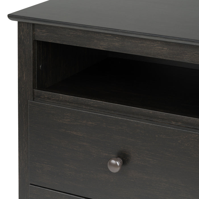 Table de nuit Jade à 2 tiroirs - noir délavé