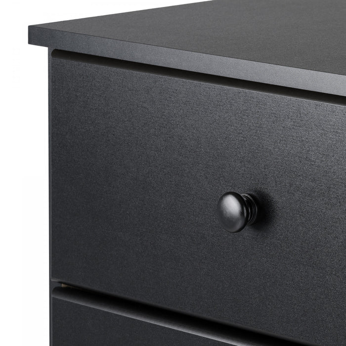 Commode verticale haute Astrid à 6 tiroirs - noire
