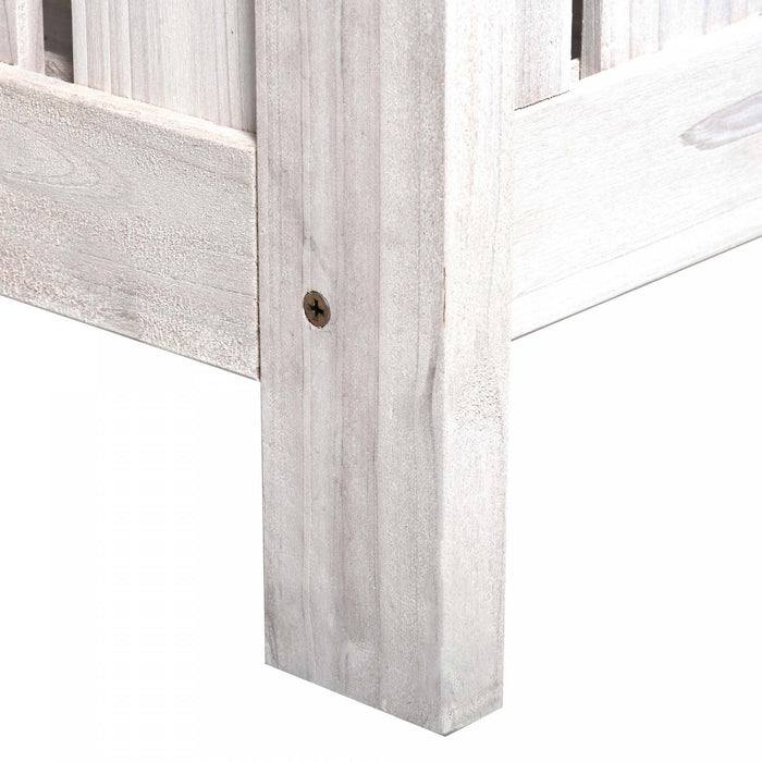 Outsunny Banc D'exterieur En Bois 2 Places Avec Coffre, Blanc