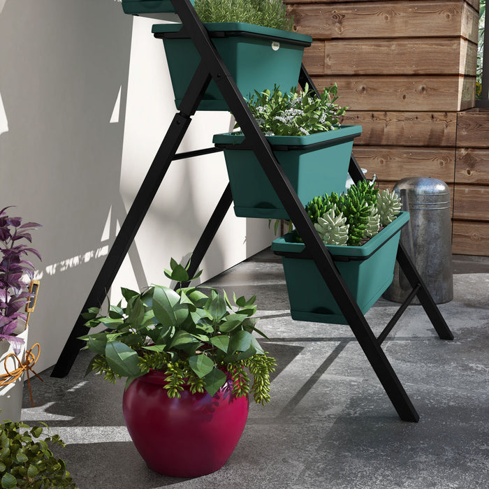 Outsunny Jardin Vertical Sureleve A 5 Niveaux Avec 5 Bacs A Plantes