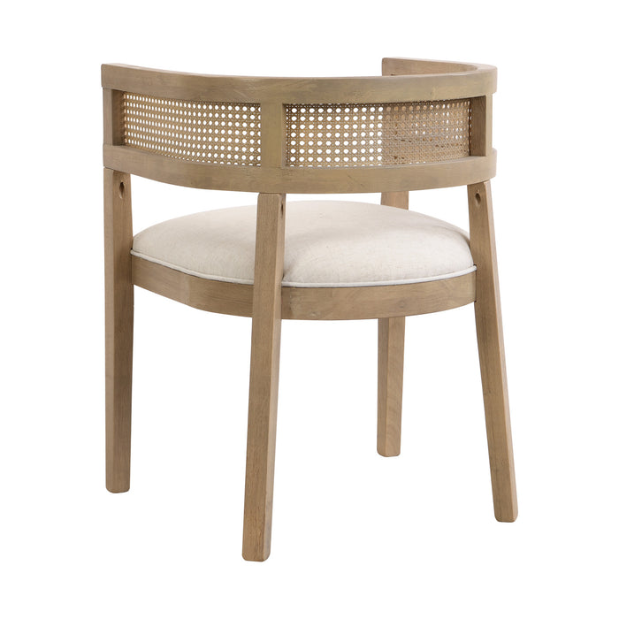 Ensemble De 2 Chaises De Salle À Manger Lance Avec Dossier En Rotin Et Siège En Forme De U - Frêne Naturel