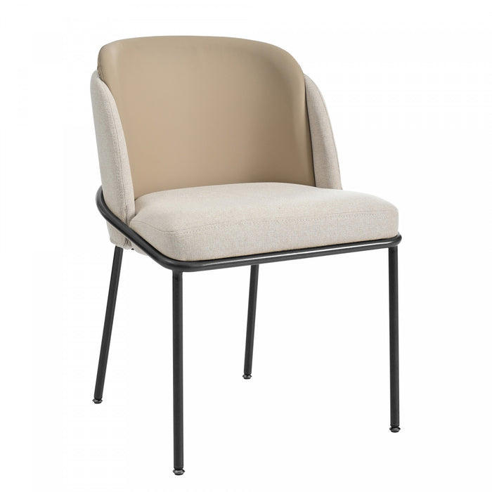 Olivia Ensemble de 2 chaises de salle a manger modernes avec pieds inclines et pieds reglables, beige
