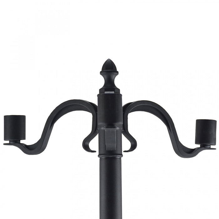 Outsunny Triple Solar Lamp Post Garden Solaire Led Street Vintage Light Style Lumière Extérieure Étanche avec Base Pour Pelouse Allée Passerelle 72 \"H