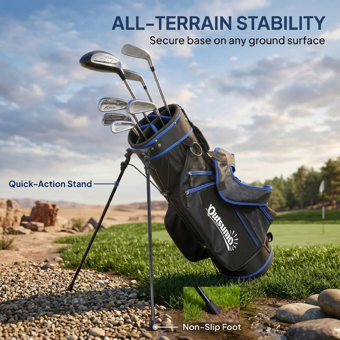 Sac de golf ultra-leger Outsunny, sac de golf tout temps pour hommes, bleu