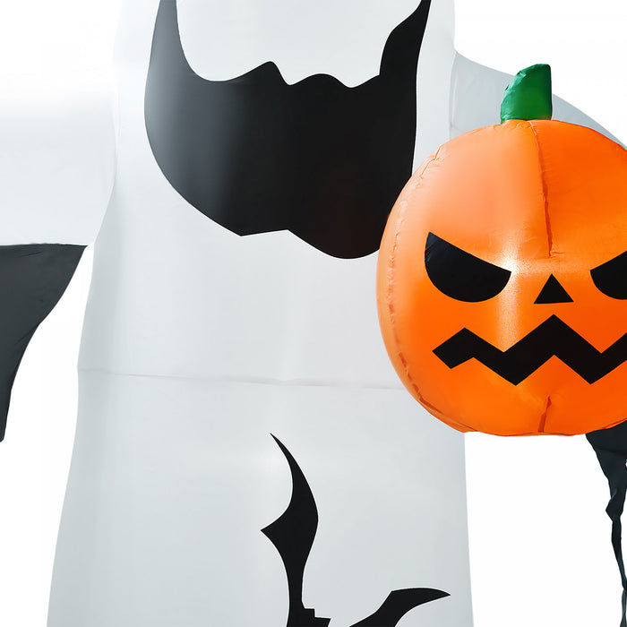 Homcom Fantome D'halloween Gonflable De 12pi Avec Citrouille, Affichage Led
