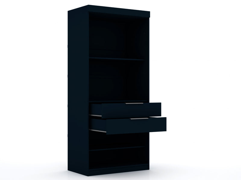 Armoire contemporaine moderne 2 pieces Mulberry en bleu minuit