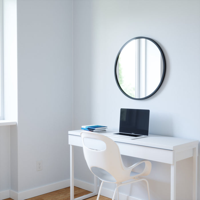 Miroir mural rond décoratif Hub de Umbra de 24 po x 24 po - noir