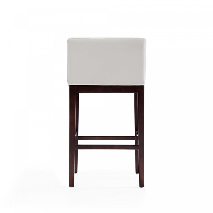 Tabouret de bar rembourre en bois style Mid-Century Modern Kingsley, ivoire - Lot de 3