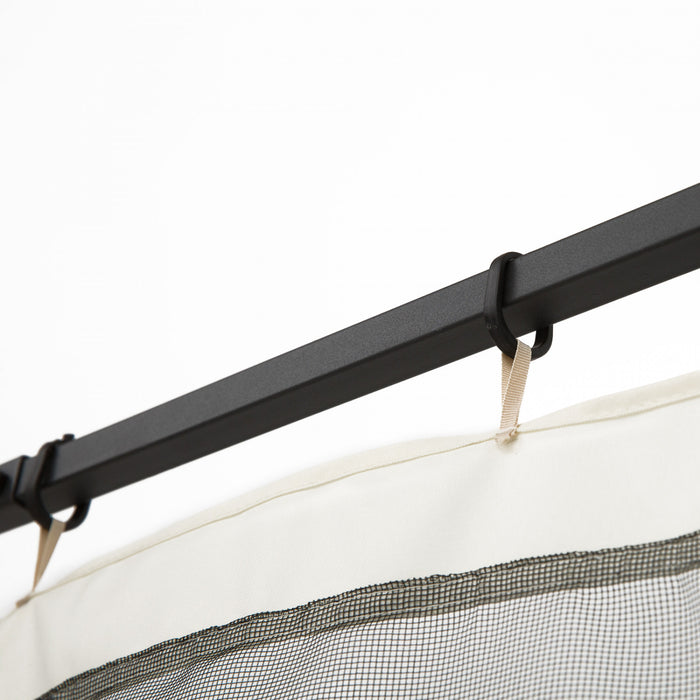 Moustiquaires Pour Tonnelle Barnum Pavillon De Jardin 3 X 3,65 M - Lot De 4 Moustiquaires Zippees + Crochets D'attaches - Polyester Nylon