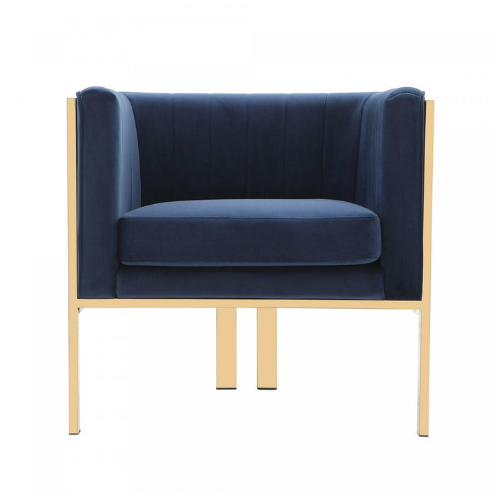 Fauteuil lounge moderne en velours Paramount bleu royal - Lot de 2
