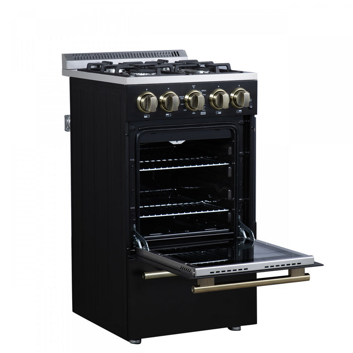 Cuisiniere a gaz autonome Forno Lamazze de 20 po, Noire -FFSGS6265-20BLK
