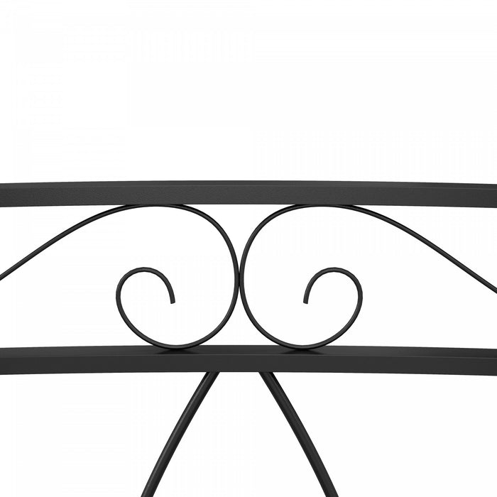 Outsunny 8' Pont De Jardin En Metal Avec Arche Et Ridelles, Pont D'etang