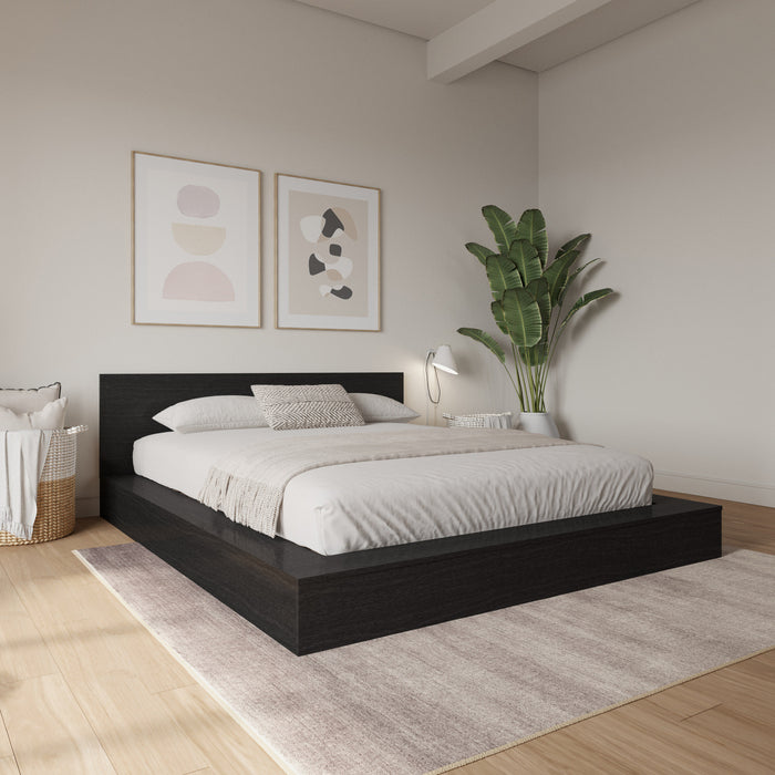Kanso Lit a Plateforme Basse avec Tete de Lit