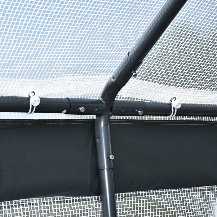 Outsunny 9.8'l X 6.56'w X 6.56'h Serre Tente De Croissance De Graines De Legumes Tunnel De Croissance De Plantes D'exterieur Maison Chaude Abri De Fleurs Arriere-cour Blanc