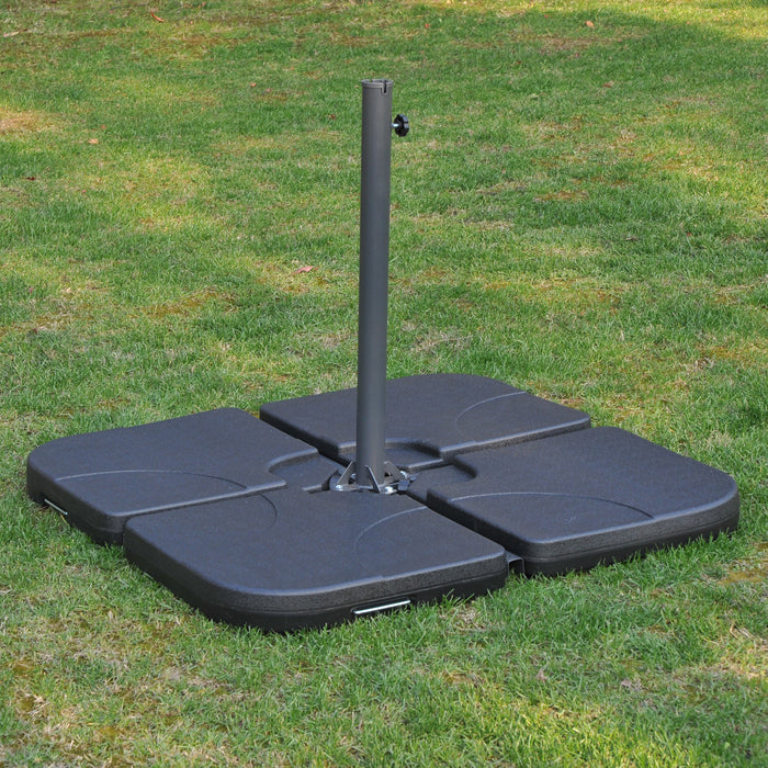 Outsunny - Lot de 4 poids de base pour parasol de jardin, noir