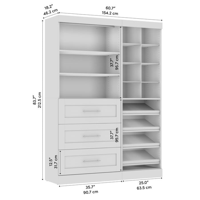 Système d’organisateur de garde-robe pour souliers Pur de Bestar de 61 po (L) - blanc