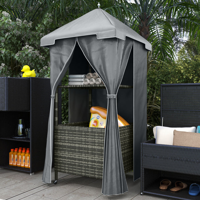 Porte-serviettes Outsunny Pour Piscine, Porte-serviettes Couvert