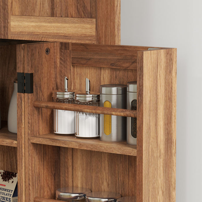 HOMCOM Armoire de cuisine, garde-manger de 64 po avec tablettes reglables