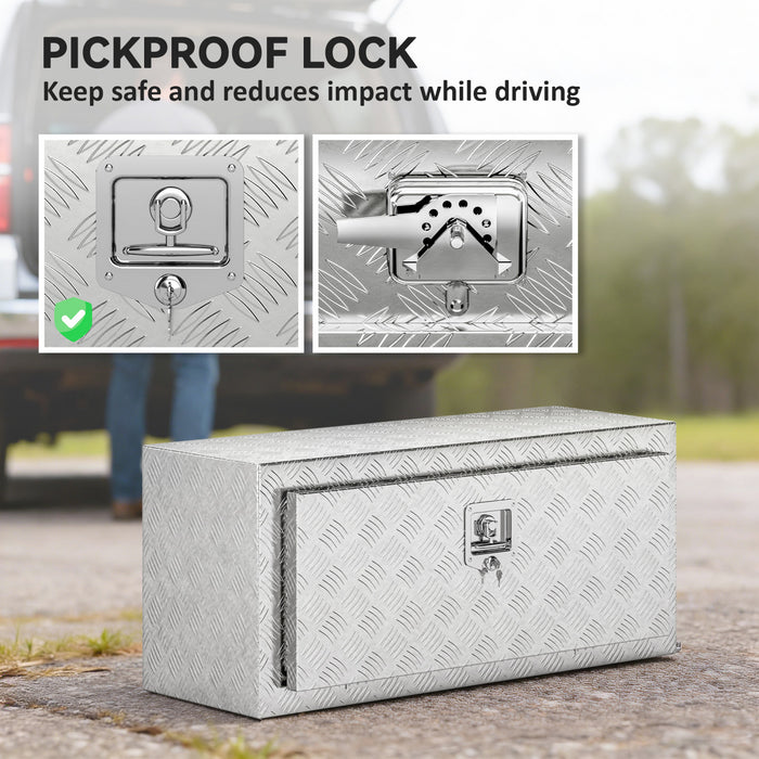 Coffre a outils robuste HOMCOM en aluminium pour benne de camion, 91 cm