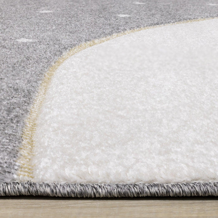 Carpette à motif d’ours polaire avec lapin pour enfants - 5 pi 3 po x 7 pi 7 po