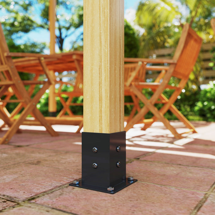 Kit de Supports Pergola Outsunny 12 Pieces pour Poteaux 4x4 (Reel 9,2 cm x 9,2 cm)