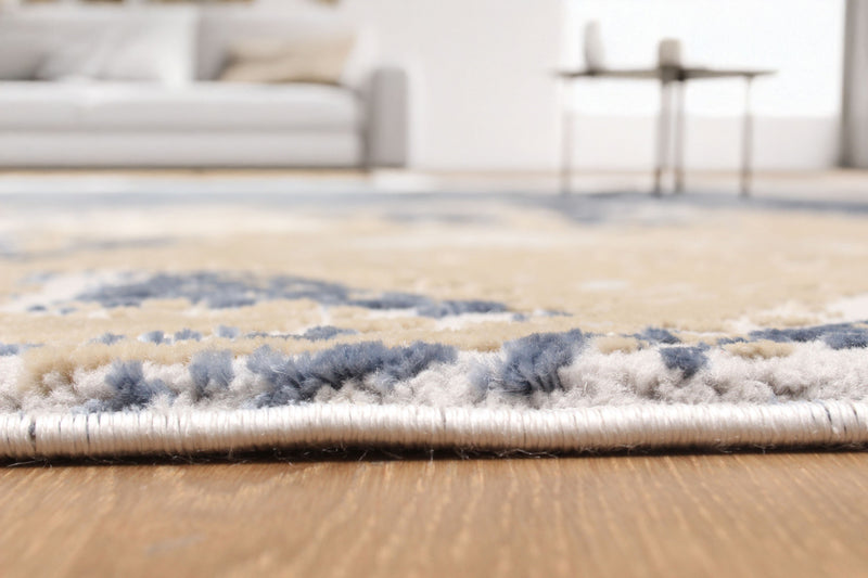 Tapis Contemporain/Moderne Bloom 5'0\" x 8'0\" en Bleu