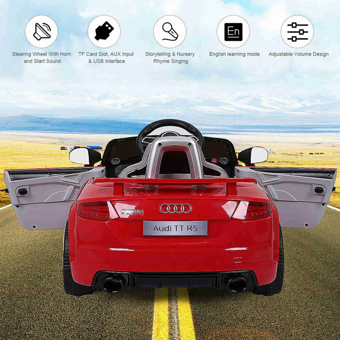 12v Audi Tt Rs Electrique Des Enfants Roulent Sur La Voiture Autorisee Telecommande Mp3