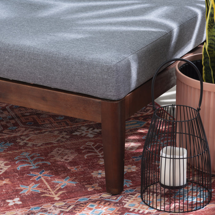 Pouf de terrasse Summerlyn en tissu pour l’intérieur et l’extérieur - noyer