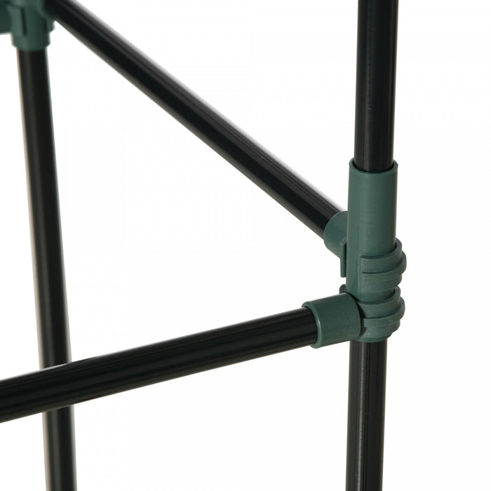 Outsunny Lit de jardin sureleve avec 2 cages a tomates en treillis, noir