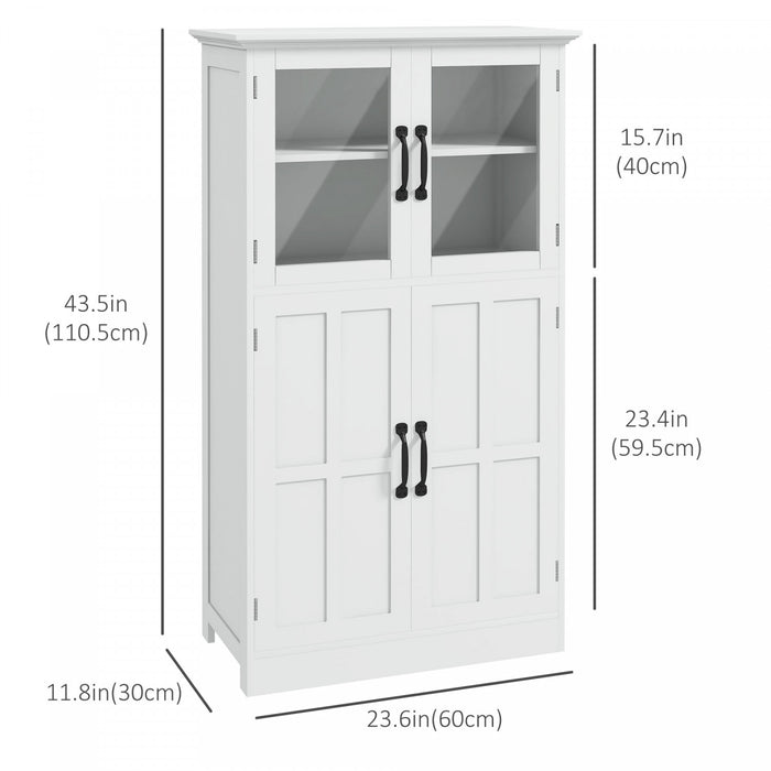 HOMCOM Armoire de rangement avec etageres a 4 niveaux, etageres reglables