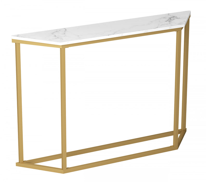 Console moderne de 44 po - marbre avec fini doré