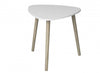 Table de bout avec pattes en pin - dessus blanc