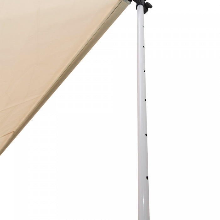 Store Banne Manuel Retractable 3l X 1,5l M Inclinaison Et Hauteur Reglable Installation Rapide Metal Alu Polyester Anti-uv Beige