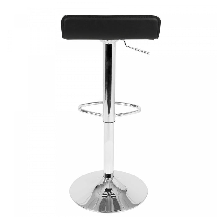 Tabouret pivotant contemporain Ale à hauteur réglable en tissu noir - ensemble de 2