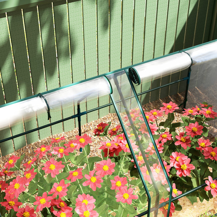 Outsunny Serre Tunnel Portable 9' X 3' X 3' Avec Portes A Fermeture Eclair