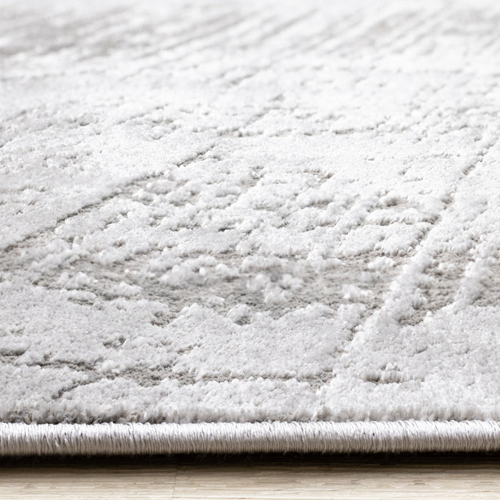 Tapis Hudson aux coups de pinceau vieillis gris creme, 5'3\" x 7'7\"