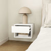 HOMCOM Floating Nightstand Set of 2 with Drawer and Shelf, White