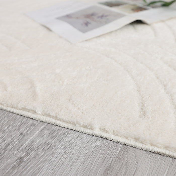 Tapis A Poils Longs Lavable En Velours Creme Crescent 8'x10'