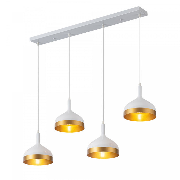 Luminaire pour îlot de la collection Dash - blanc et doré