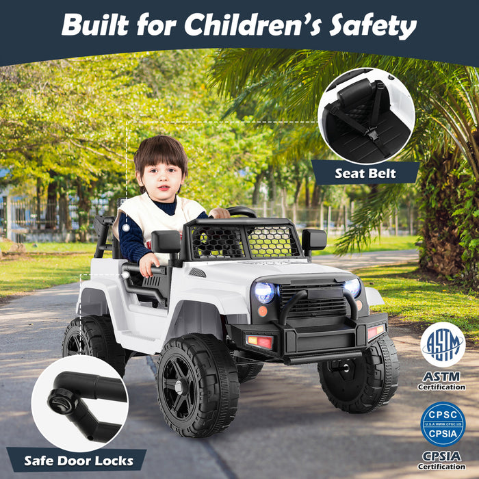 Costway Voiture Electrique 12 V Pour Enfants Costway, Alimente Par Batterie Avec Telecommande, Vehicule Jouet A 4 Roues Pour Garcons Et Filles
