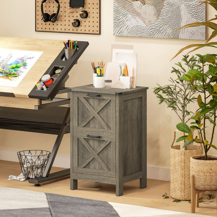 HOMCOM Classeur avec 2 tiroirs, Classeur pour A4 Lettre, gris delave